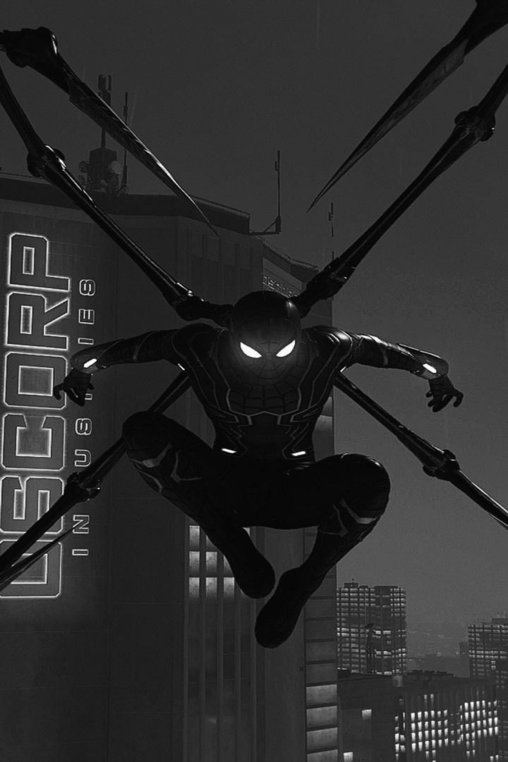 Iron spider man black in white wallpaper  Black and white spider