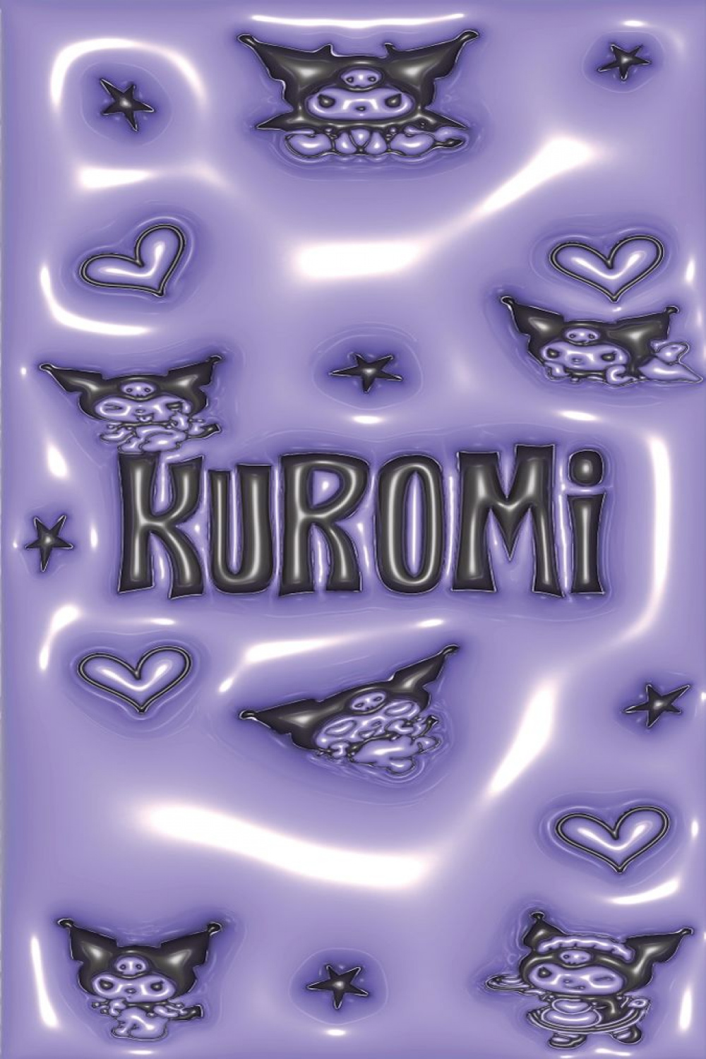 Kuromi in   d wallpaper, Purple, Wallpaper