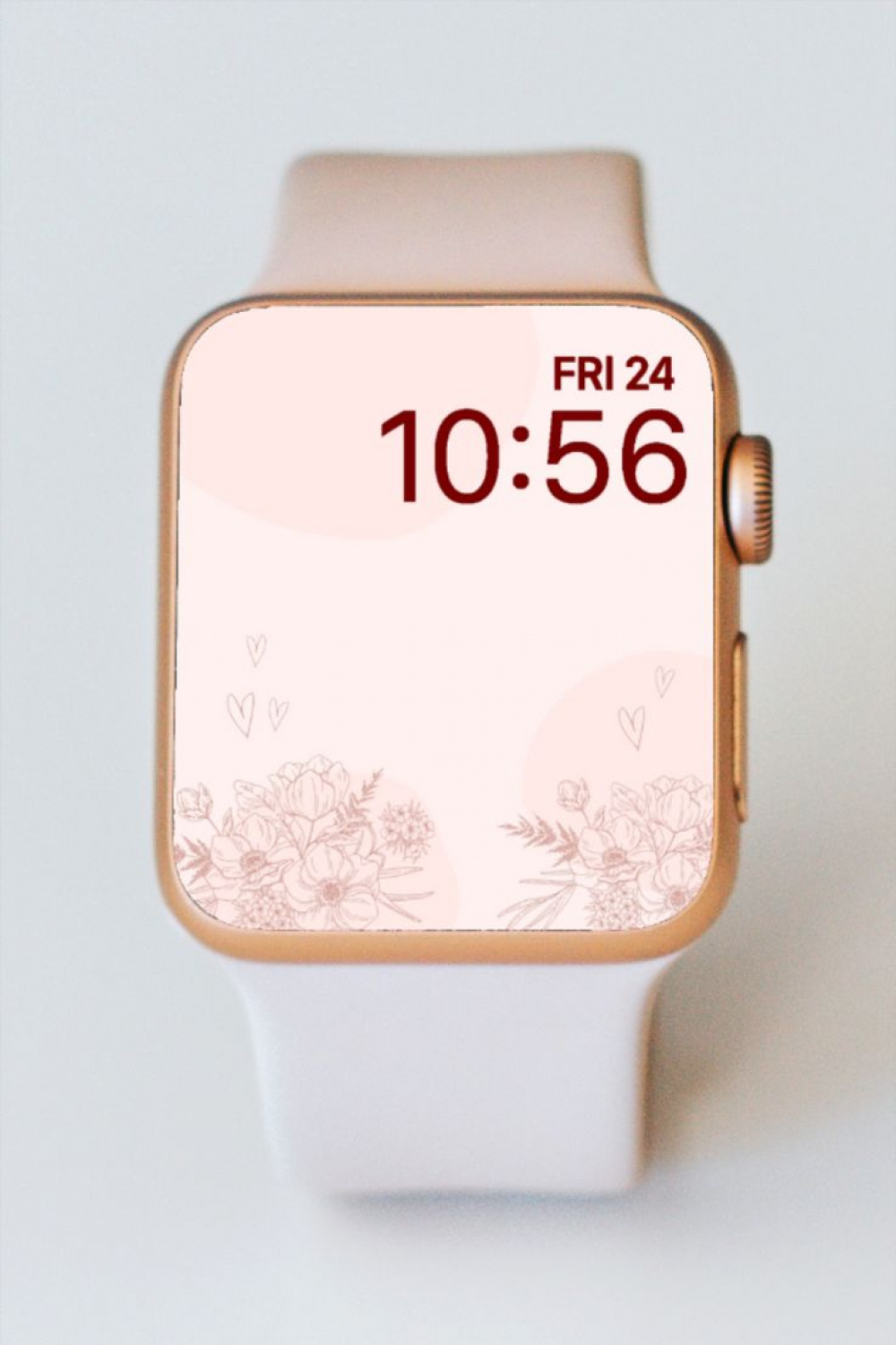 Light Pink Floral Apple Watch Wallpaper Apple Watch Face - Etsy in