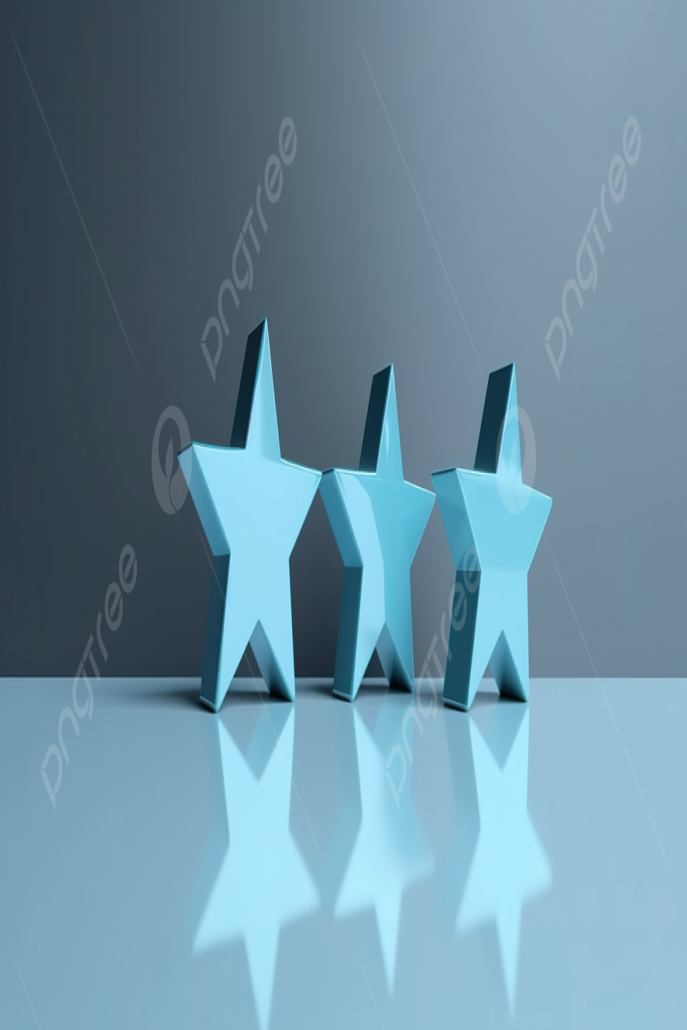 Minimalistic d Concept Blue Background With Five Stars And