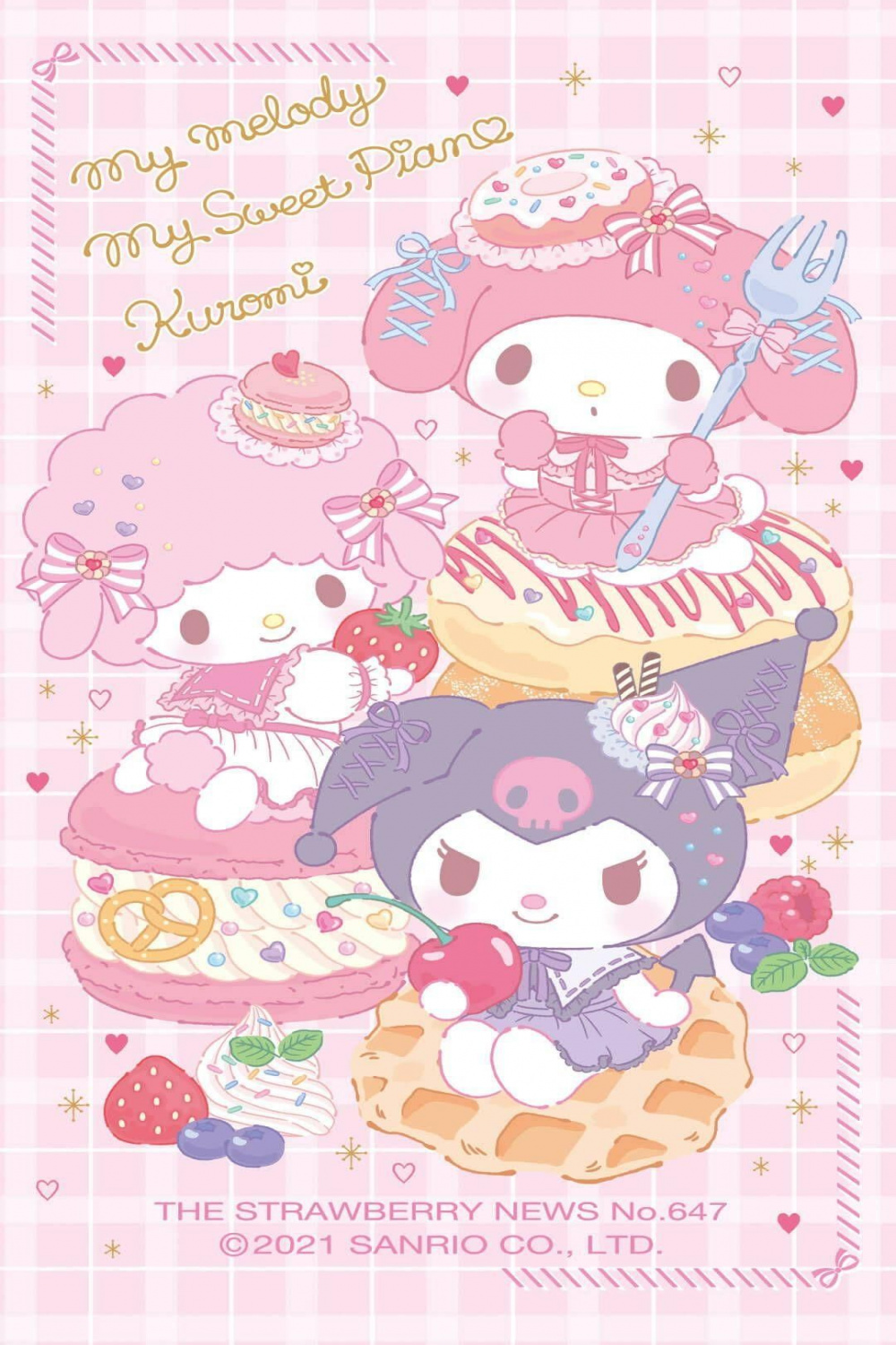 My melody and sweet piano also kuromi wallpaper  Hello kitty