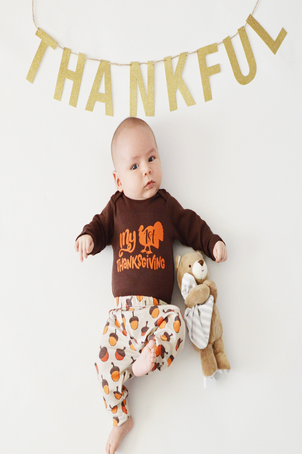 My st Thanksgiving  Brown Onesie - Cuddle Sleep Dream