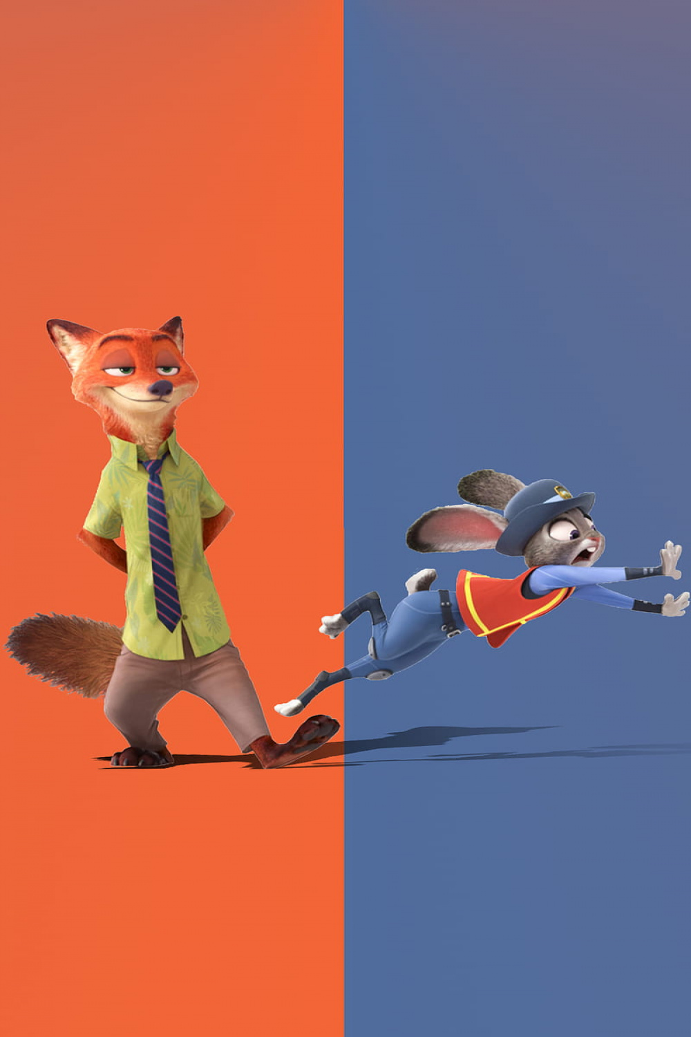 Nick Wilde and Judy Hopps, rabbit, judy hopps, movie, fox