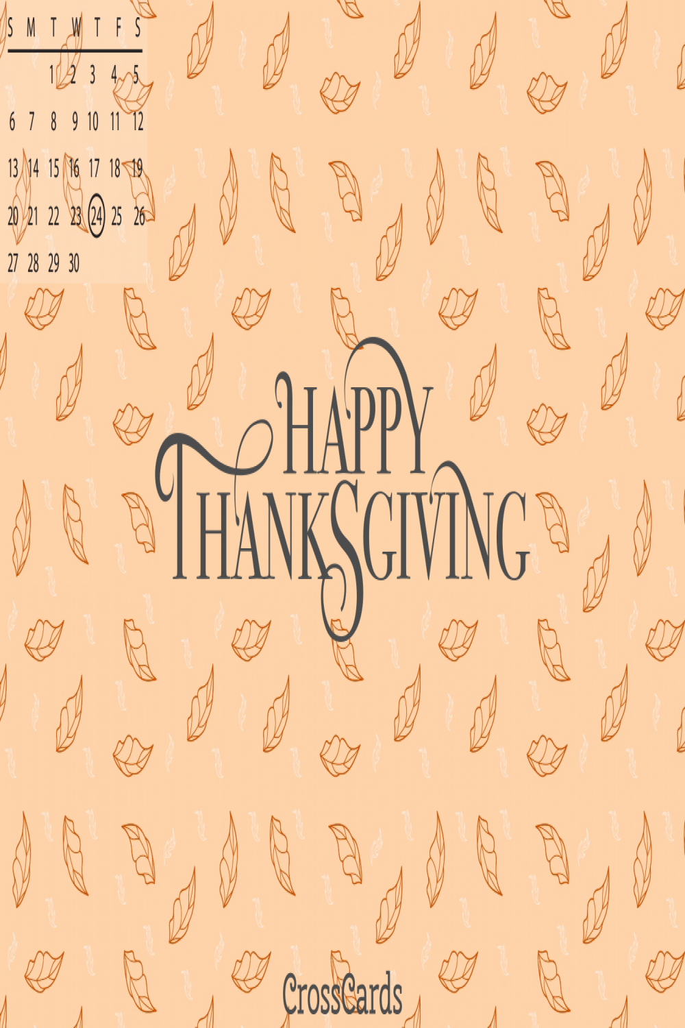 November  - Happy Thanksgiving! Desktop Calendar- Free