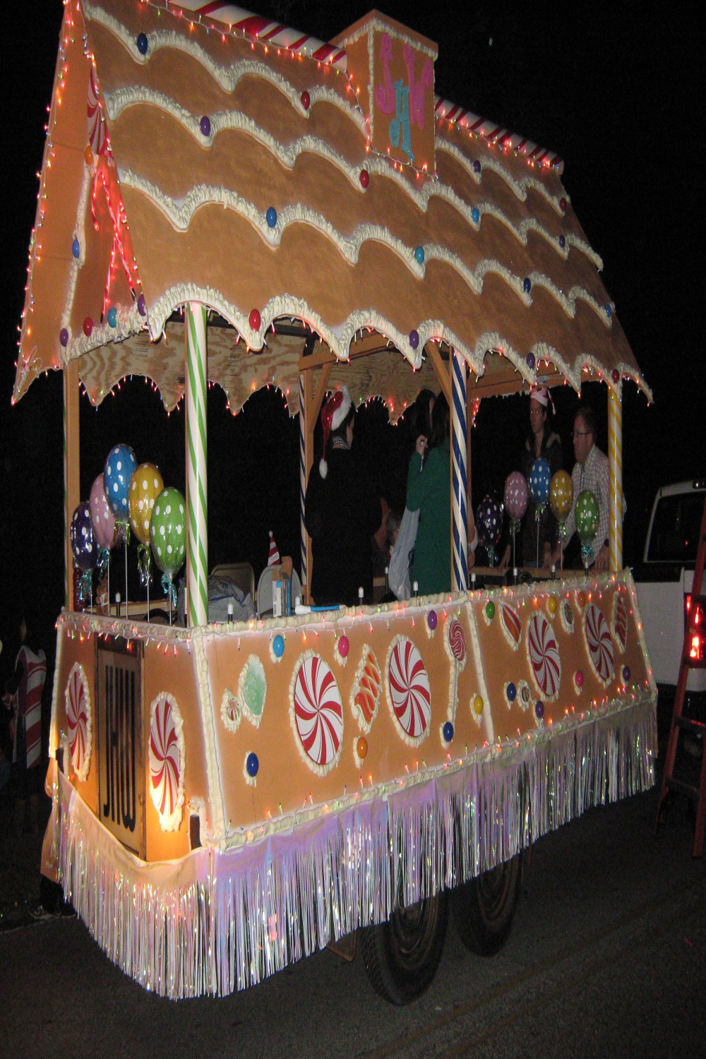 Our Christmas Parade Float - the Gingerbread House