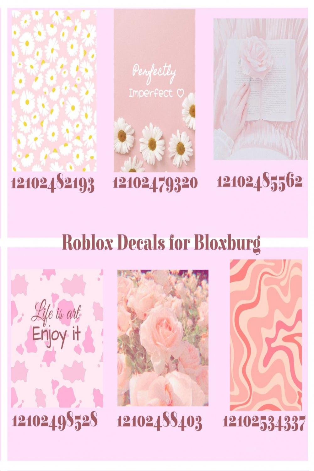 Pink aesthetic Bloxburg decals in   Bloxburg decals codes