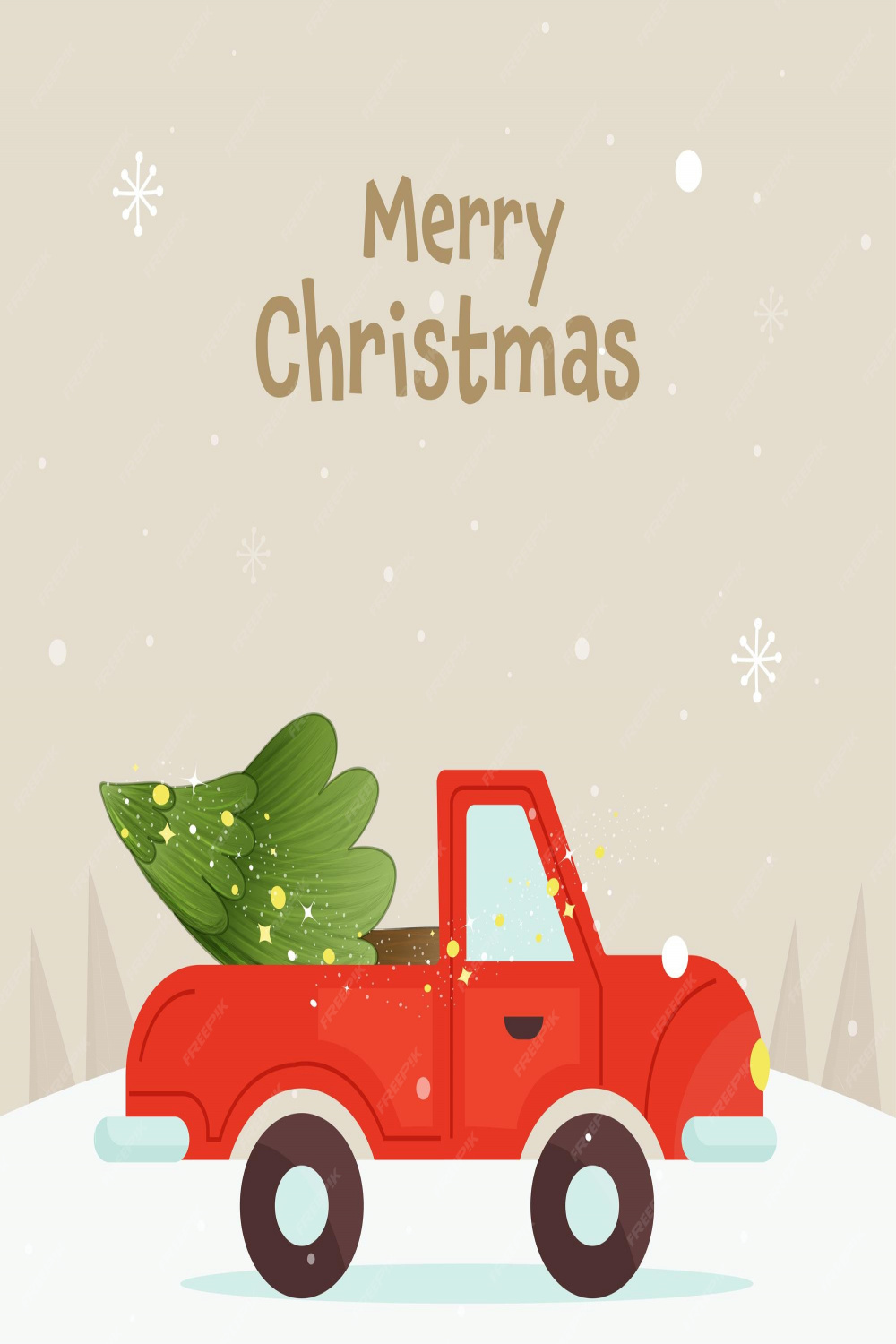 Premium Vector  Merry christmas poster design with xmas tree on