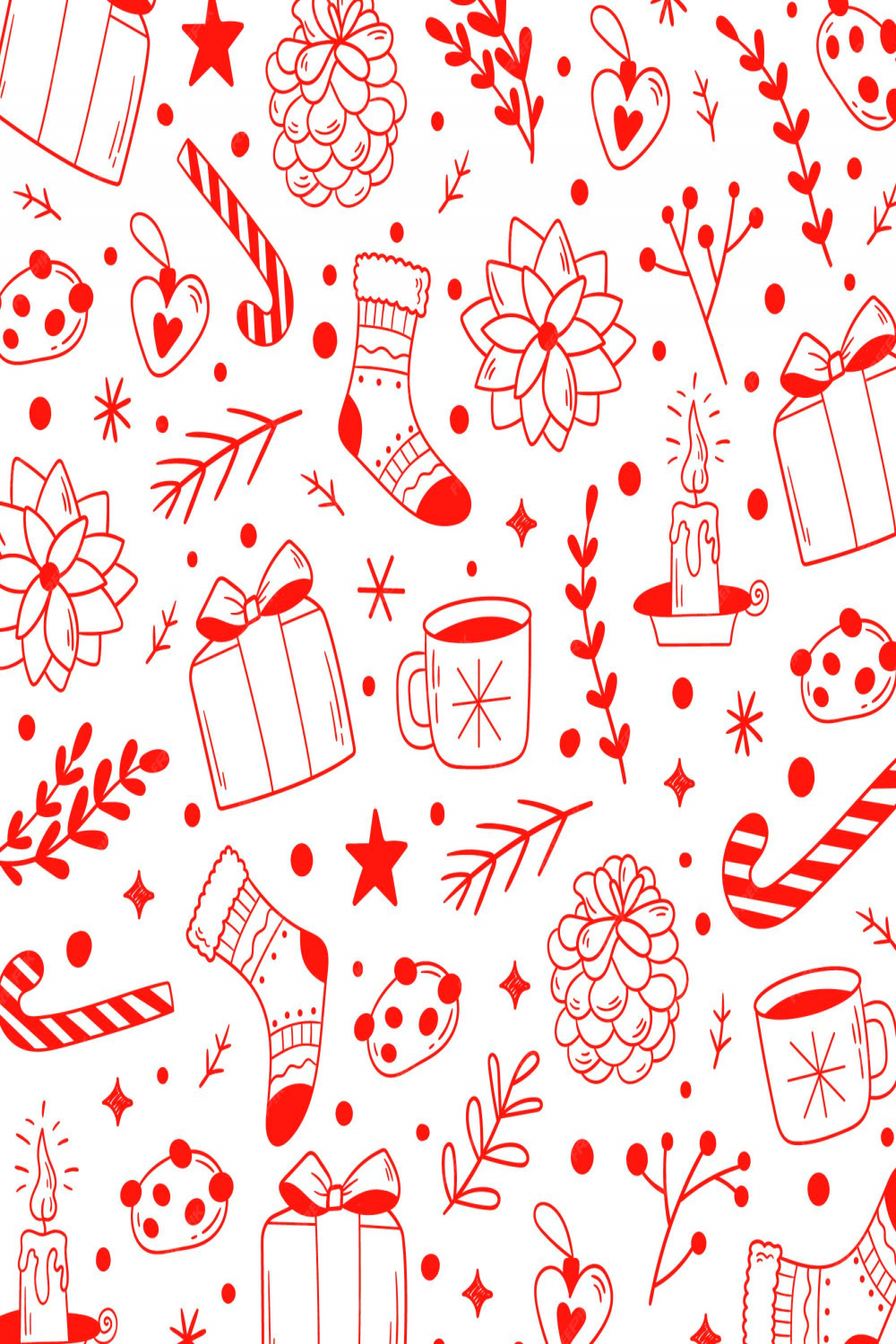 Premium Vector  Winter seamless vector drawing christmas