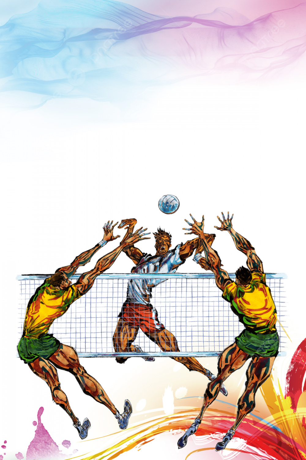 Publicity Background Of Fresh And Simple Volleyball Match