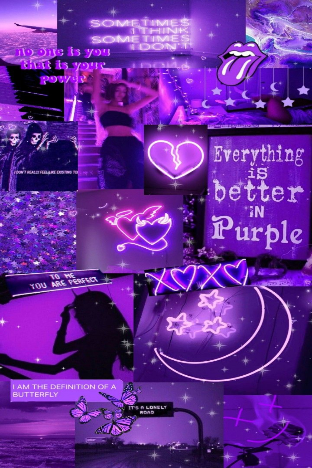 Purple Aesthetic Collage Wallpaper  Purple wallpaper phone