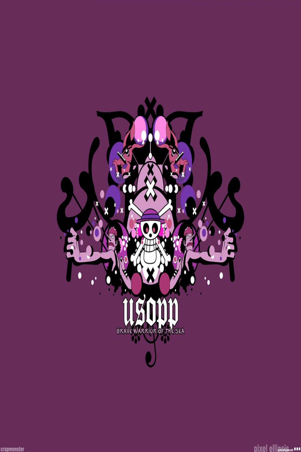 purple background with Usopp logo One Piece #anime #P