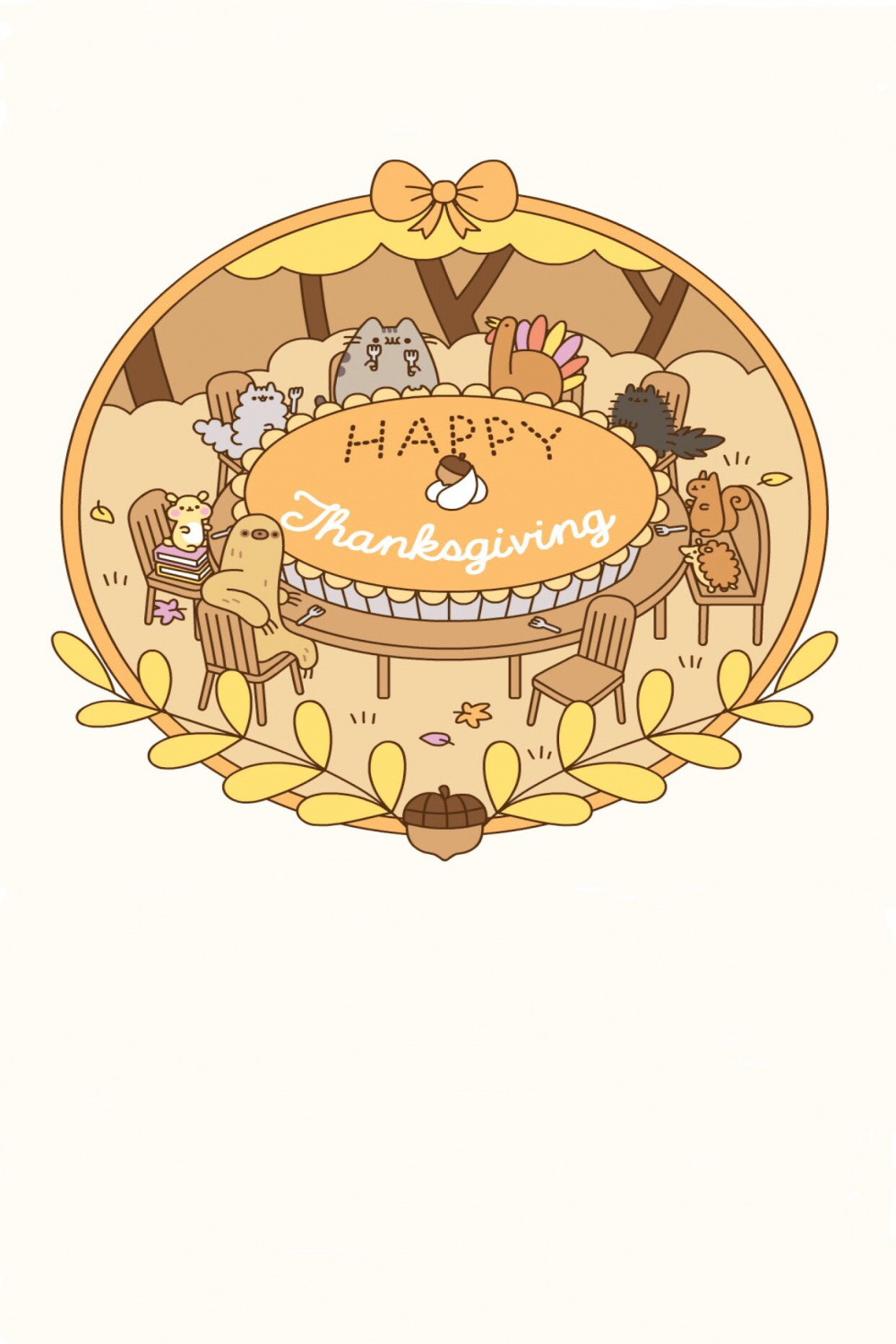 pusheen fall thanksgiving wallpaper ♡  Thanksgiving wallpaper