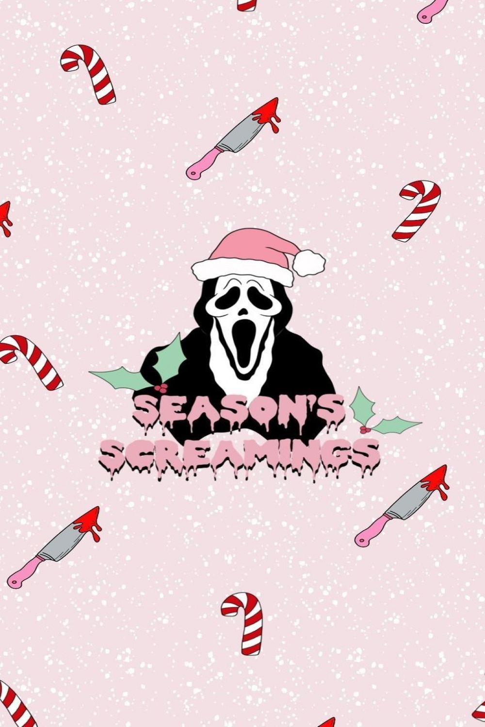 Scream / Ghostface Christmas phone background / wallpaper