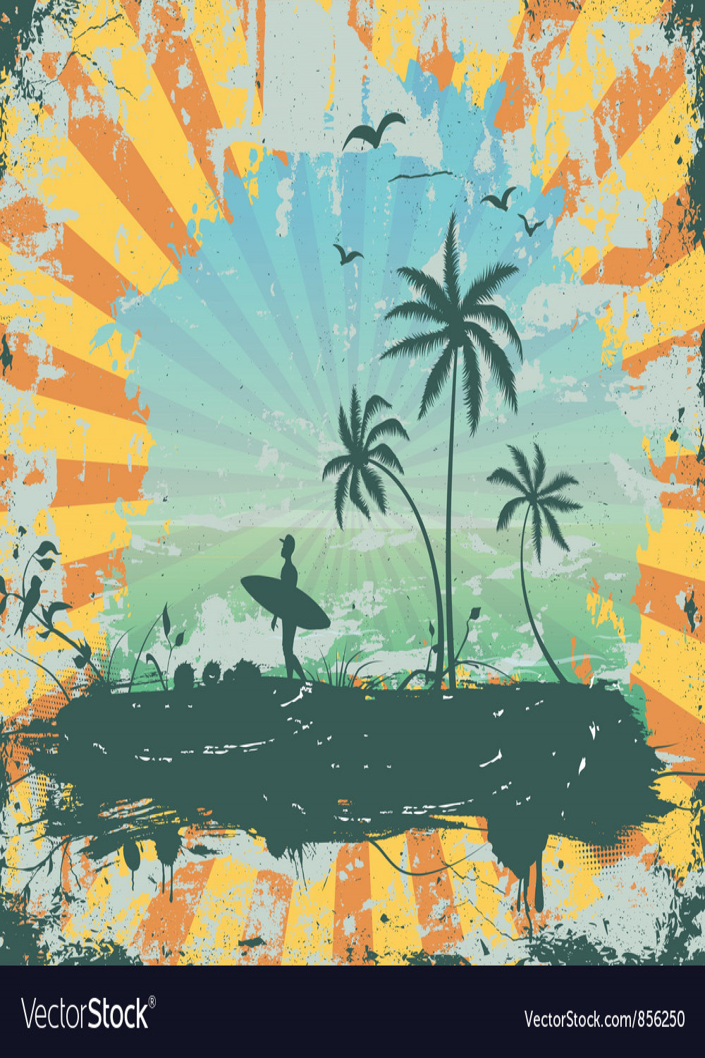 Summer grunge background Royalty Free Vector Image