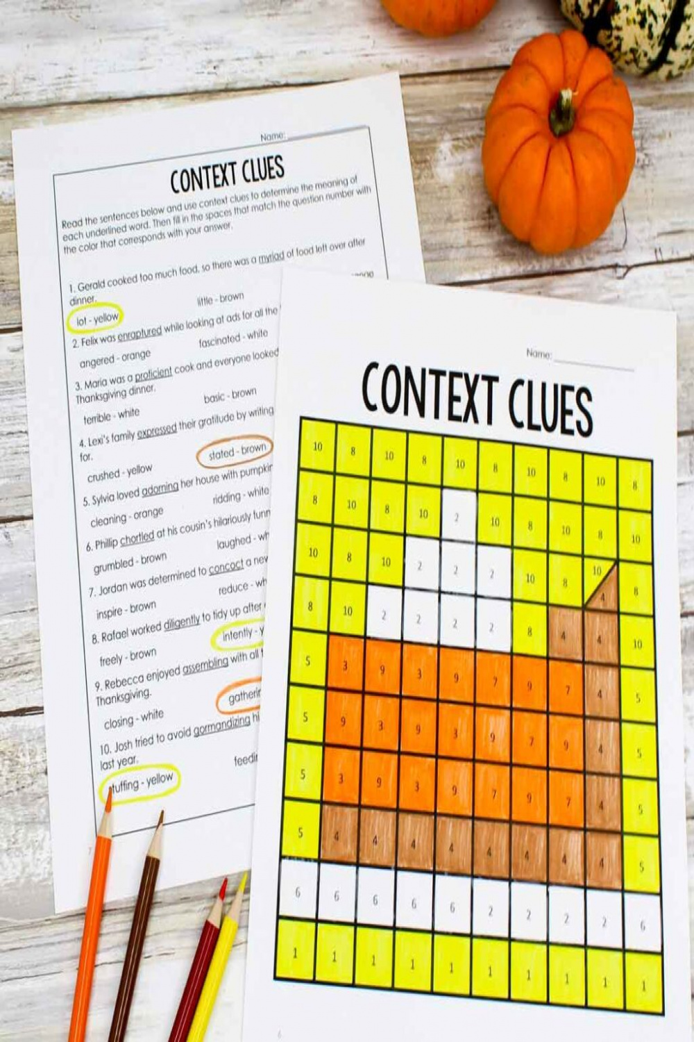 Thanksgiving Reading Comprehension Activities for Middle School