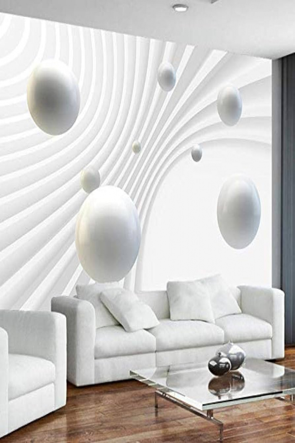 Three-dimensional space D photo backgrounds for living room, TV  background, wall picture, wallpaper, white ball wall picture, D wall  decoration,