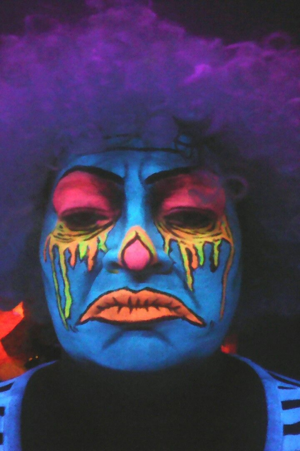 UV clown makeup  Clown makeup, Amazing halloween makeup, Clown