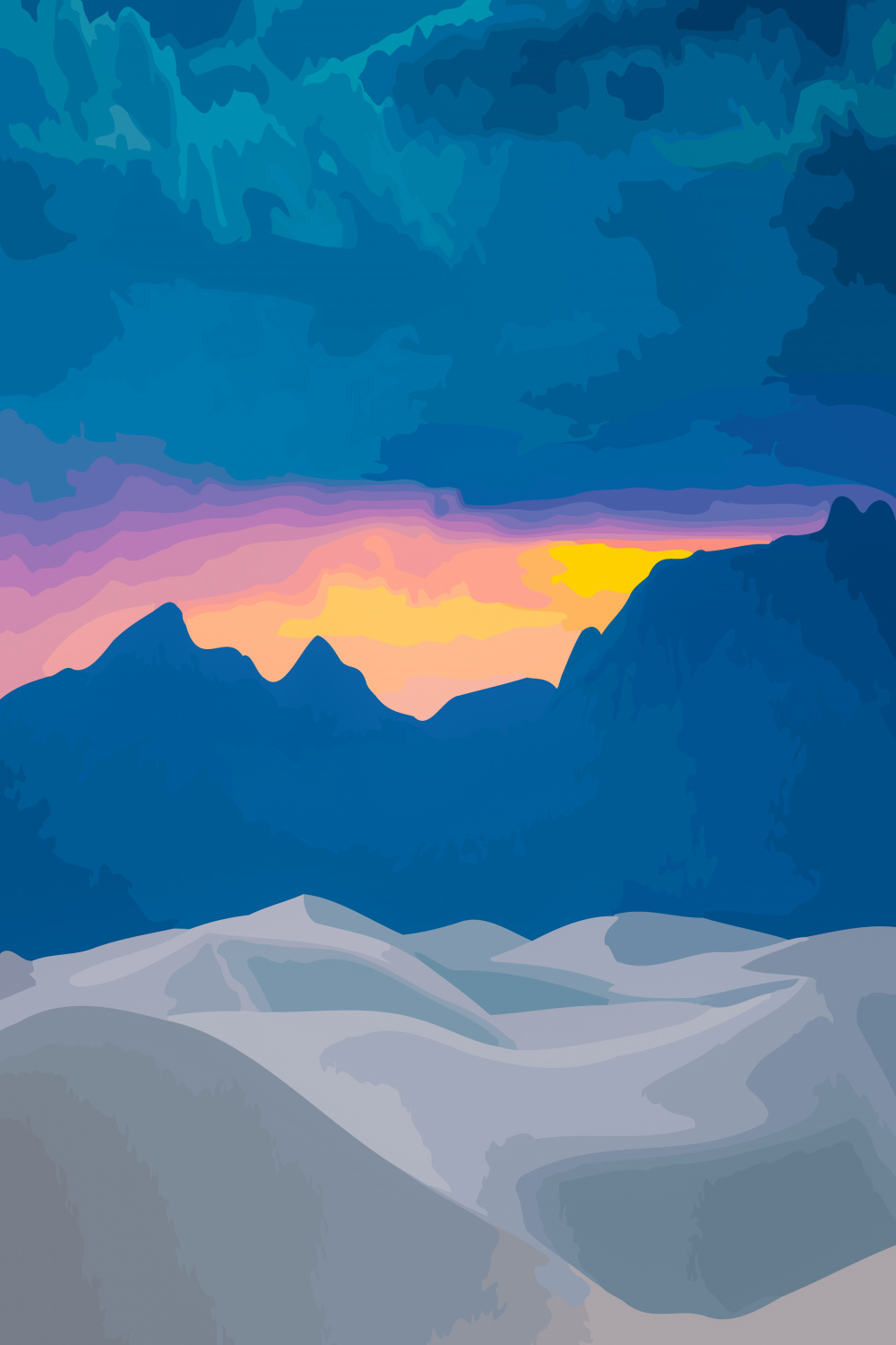 Vector landscape wallpapers for iPhone, iPad, and desktop