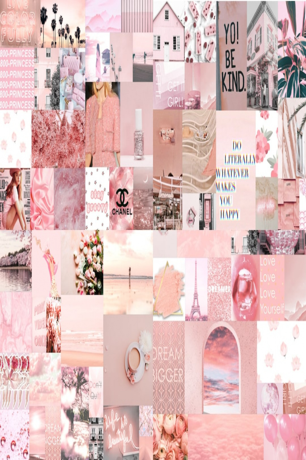 Wall Collage Kit  Pics Light Pastel Pink Vibes Aesthetic - Etsy