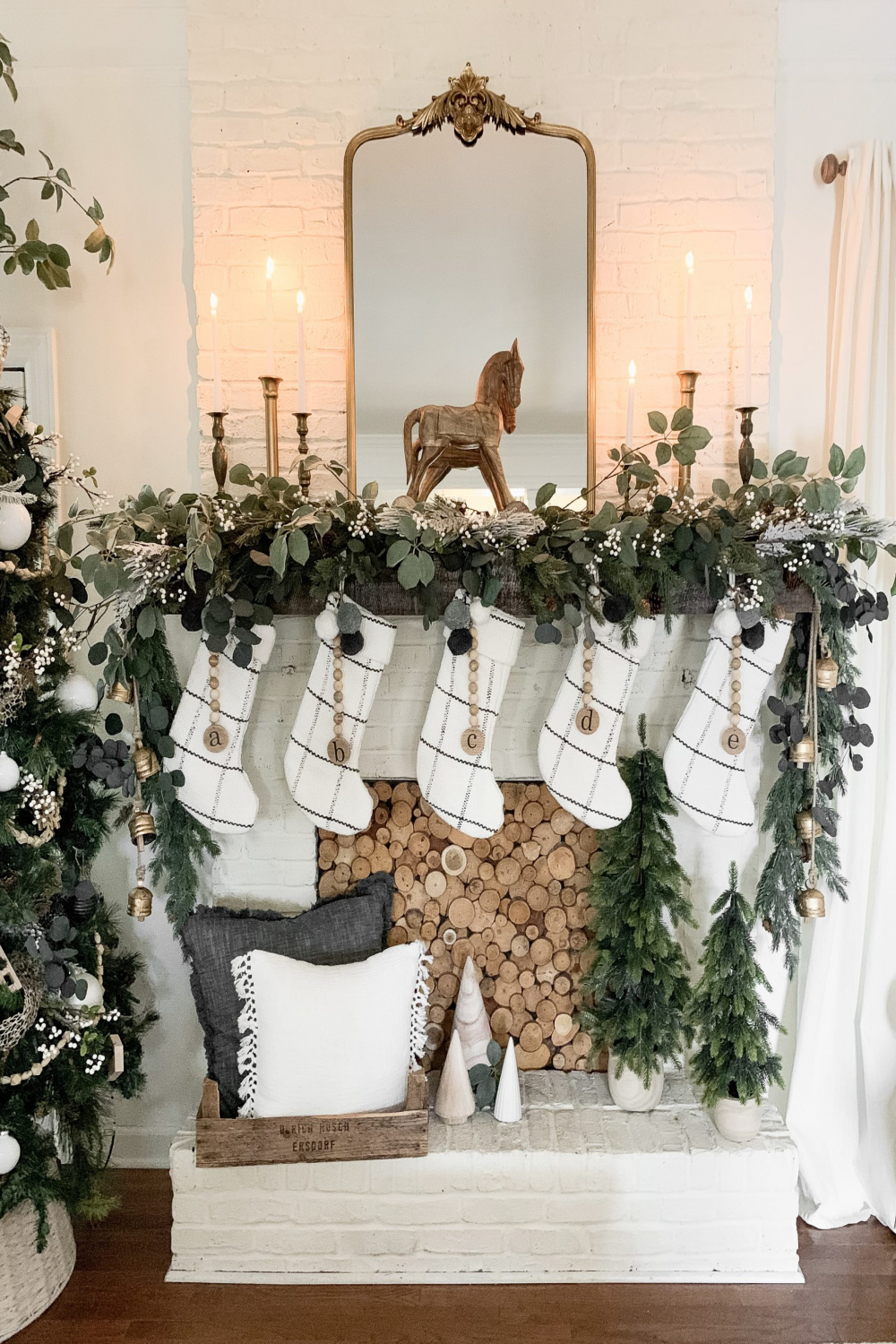 White and Gold Christmas Tree and Mantel Decor  Bless This Nest