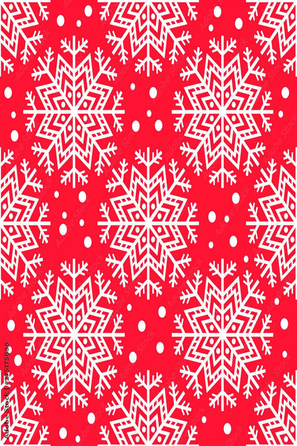 White snowflakes on red wrapping paper