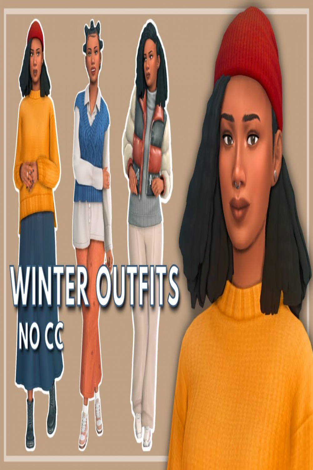 Winter Outfits - No CC  The Sims  CAS