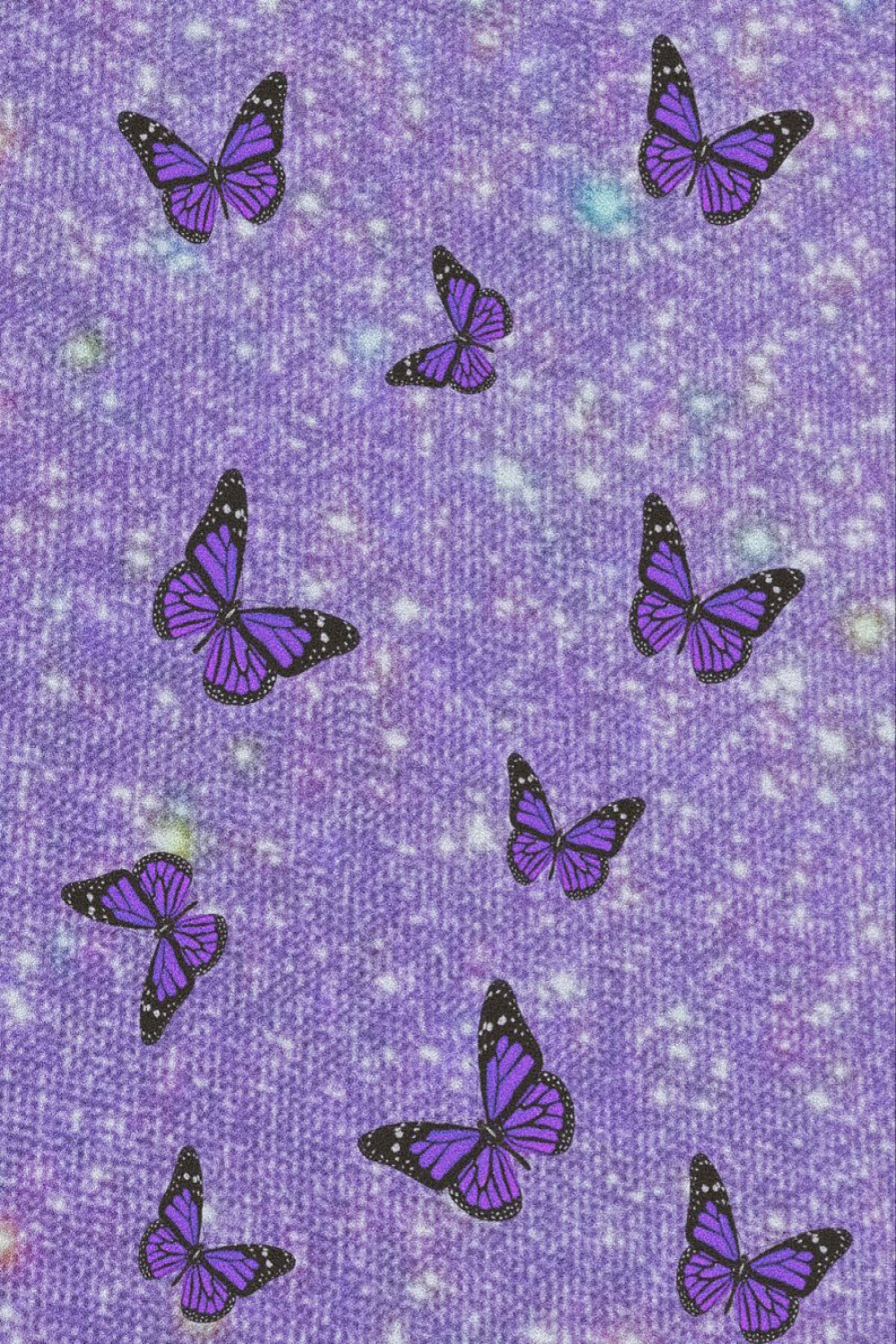 Aesthetic purple sparkle butterfly background 🦋  Fond d