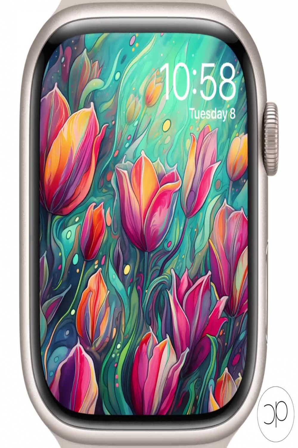 Apple Watch Wallpaper Floral, Tulip Flowers, Tulips, Botanical Flowers,  Colorful Background, Apple watch Face, Aesthetic Design