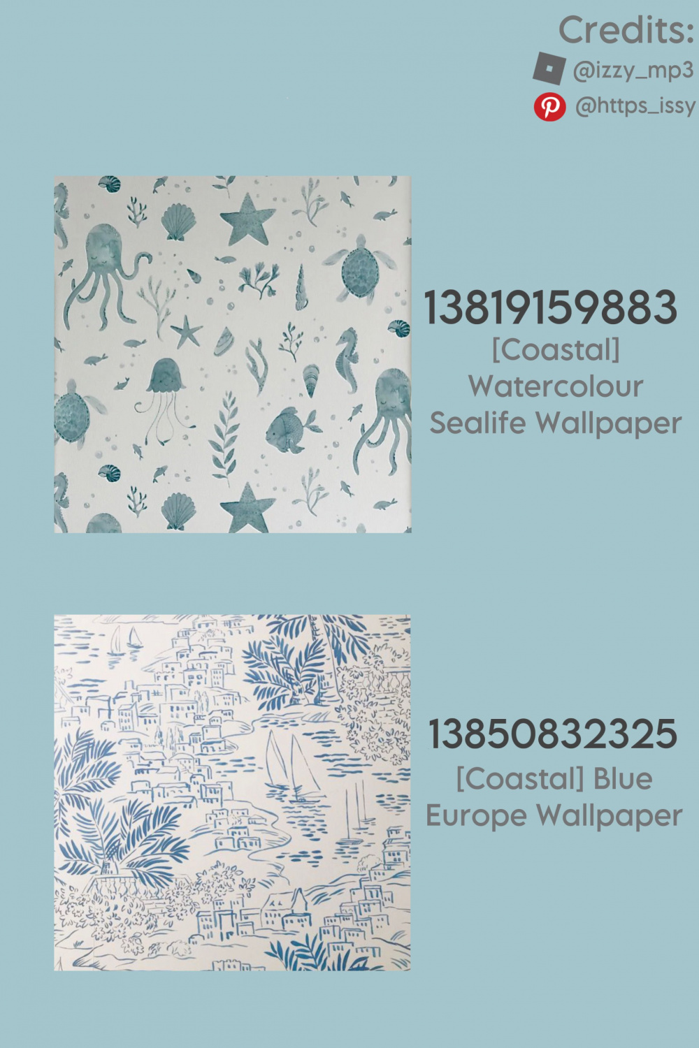 Coastal Wallpaper Decals - Bloxburg  House decals, Bloxburg