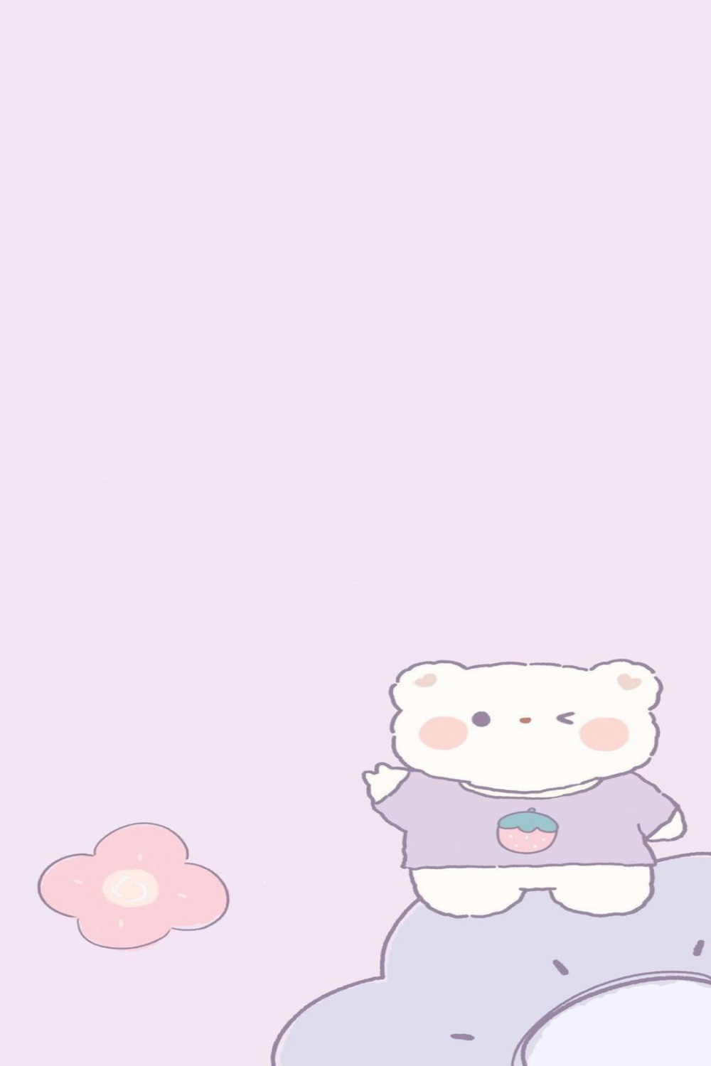 Cute bear , purple, lavander ,light purple , aesthetic wallpaper