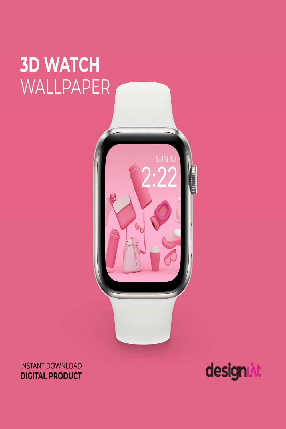 D Pink Apple Watch Wallpaper D Smartwatch Background - Etsy in