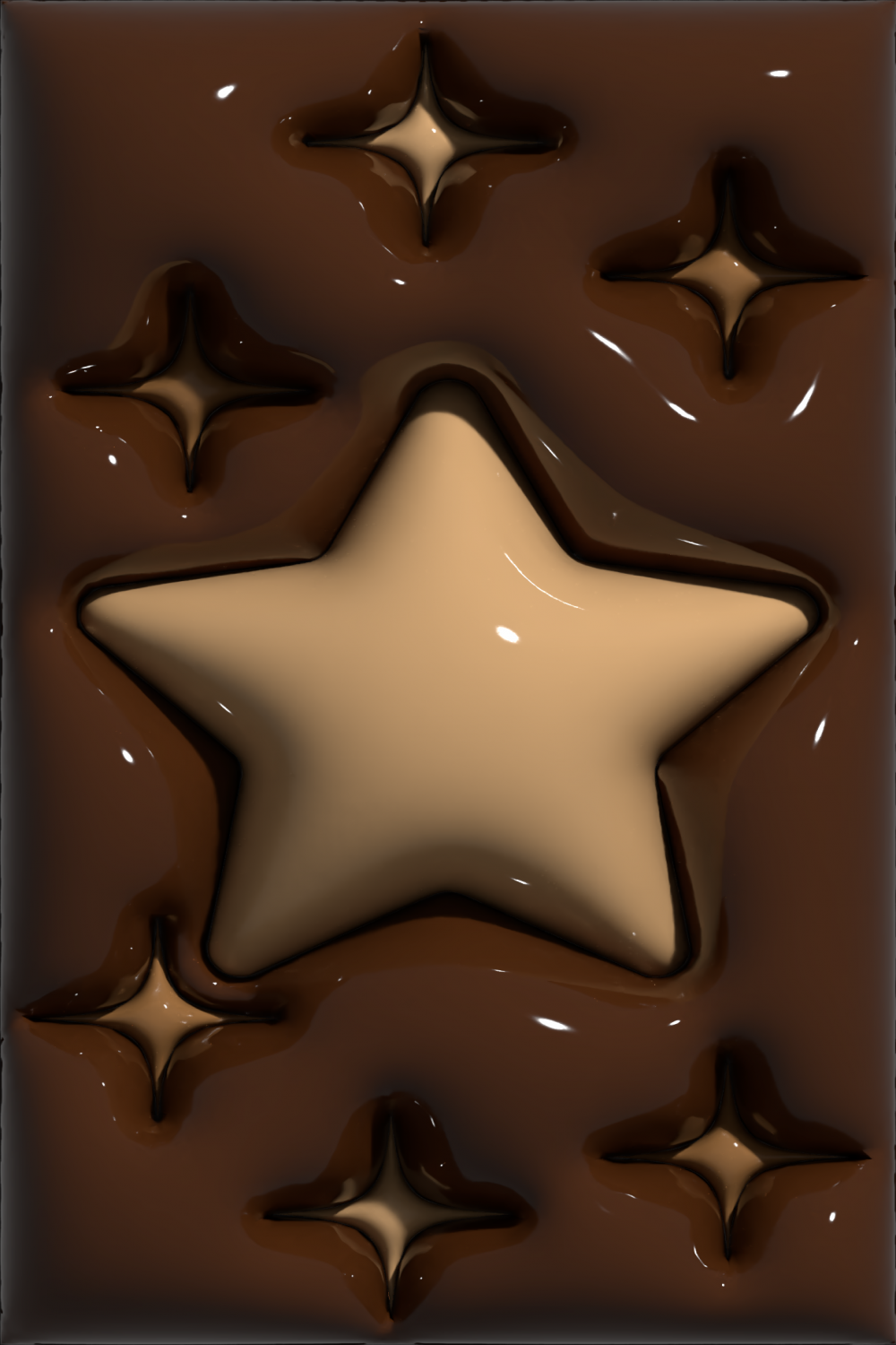 d wallpaper brown stars aesthetic in 202  Jelly wallpaper