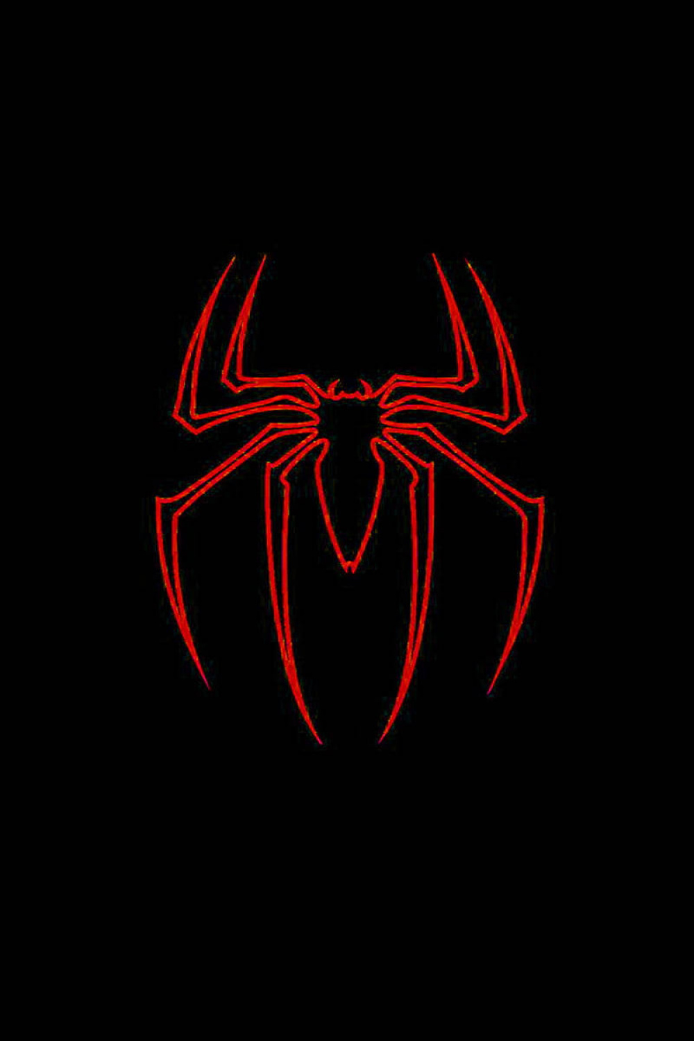 Download Red Spiderman Emblem In Solid Black Wallpaper