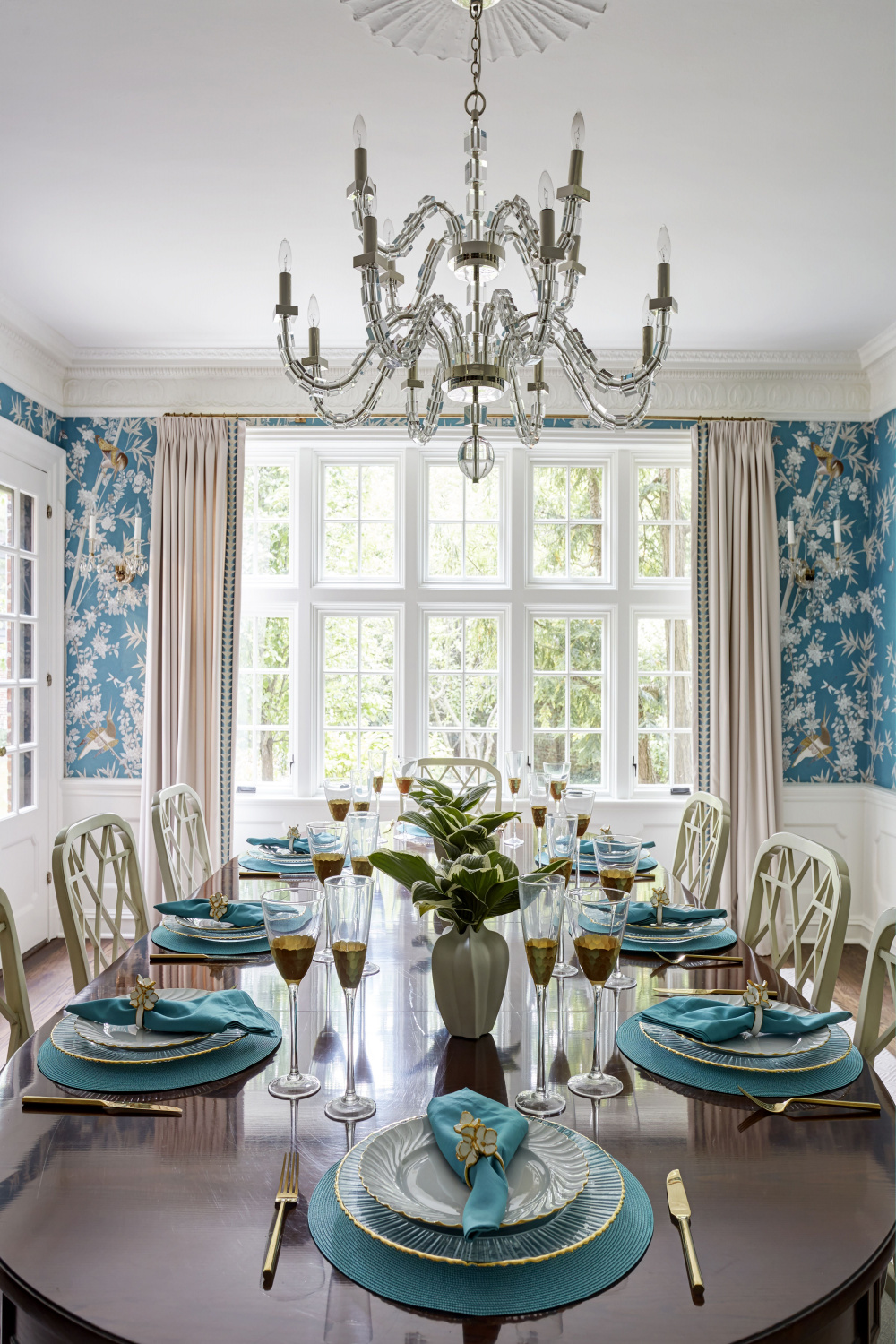 Formal Dining Room  Dining room blue, Elegant dining room