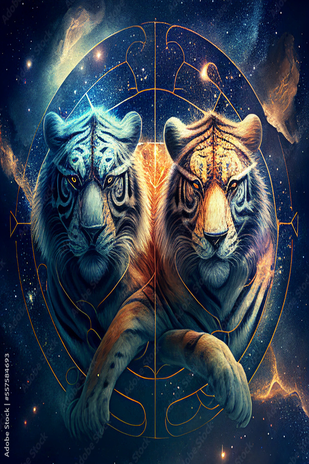 gemini sign, zodiac sign, gemini, cosmos, d, two tigers, tiger