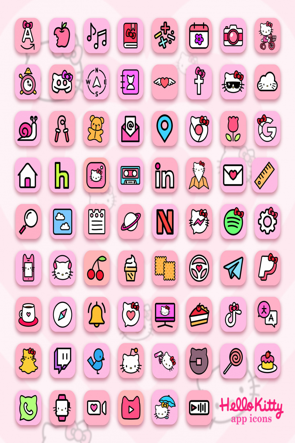 Hello Kitty App Icons  iPhone - Sanrio Aesthetic App Icons ﾐ・◦・ﾐ