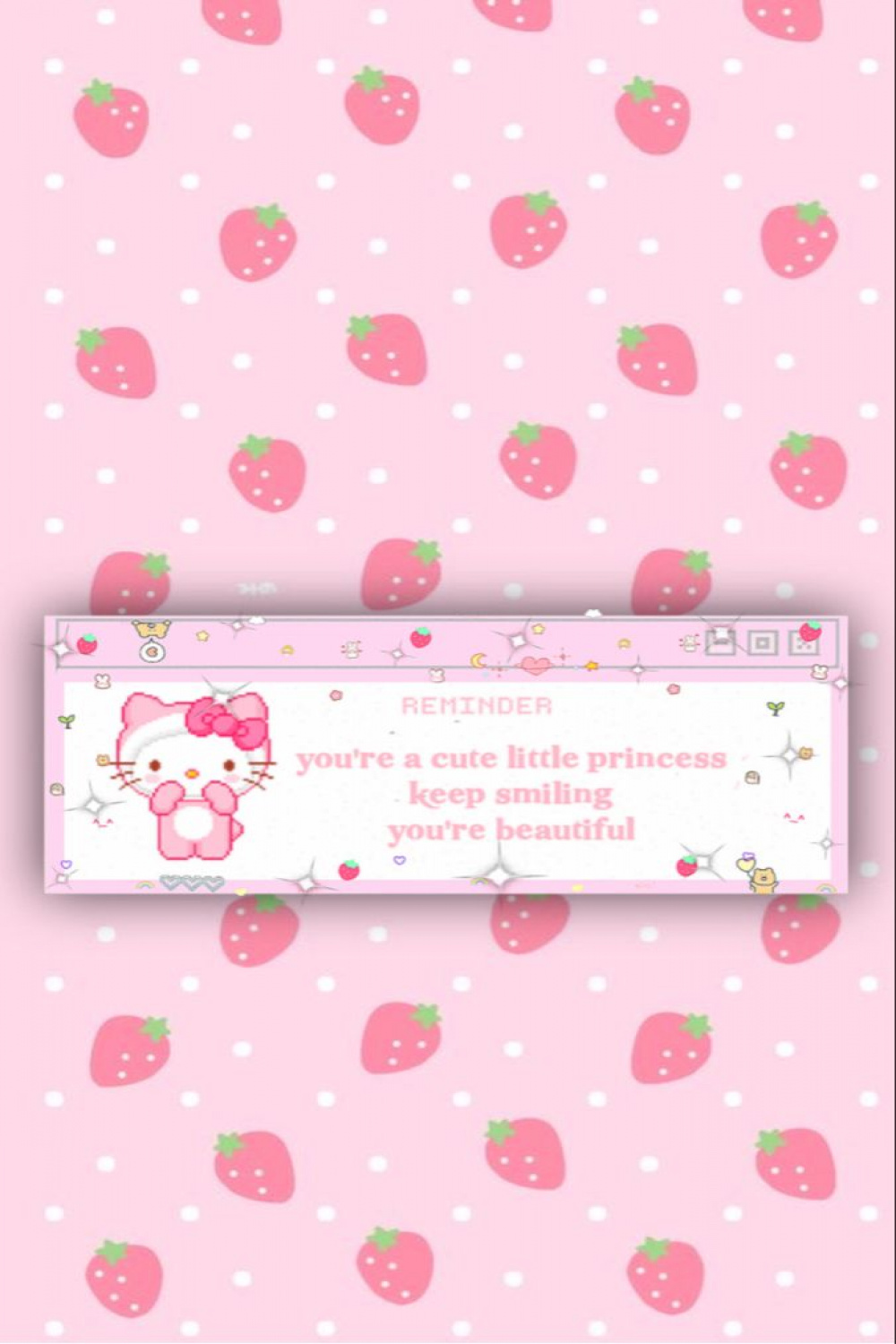 Hello Kitty Strawberry Wallpaper  Pink wallpaper hello kitty