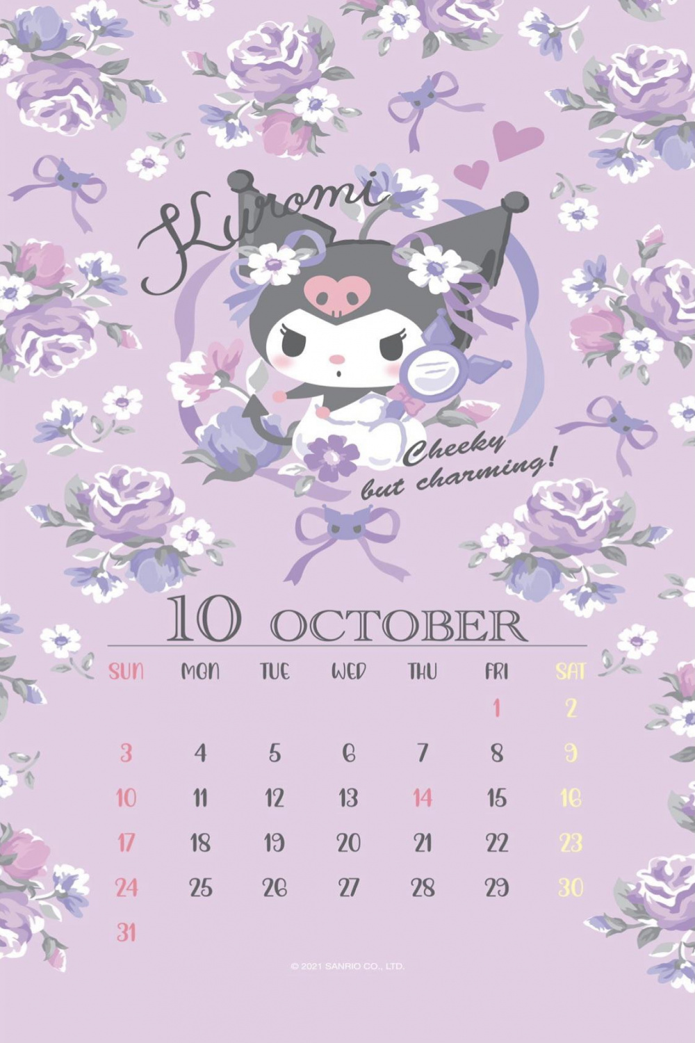 Kuromi October  Calendar wallpaper : r/sanrio