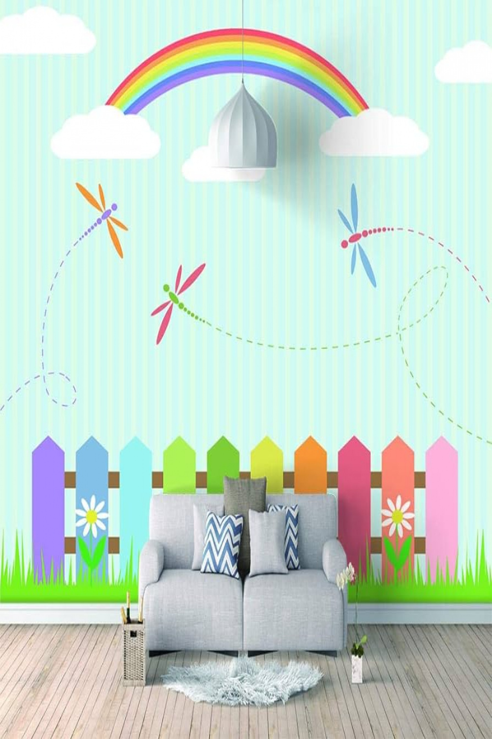 Photo Wallpaper Self-Adhesive Summer Rainbow  x  cm Decoration Poster  Modern for Living Room Bedroom