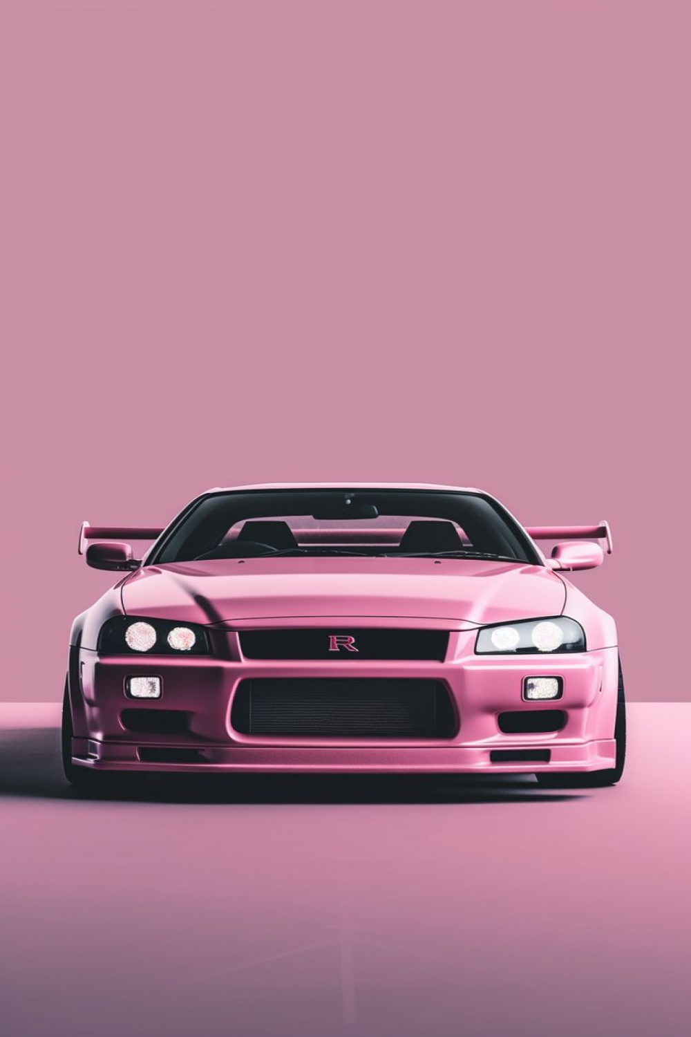 Pink Iphone Nissan R Minimalistic Car Wallpaper #Simple #Pink