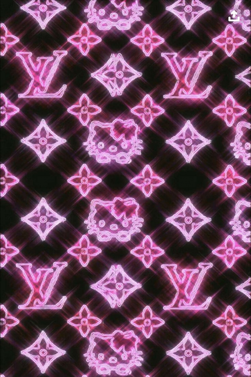 Pink sparkle hello-kitty and LV aesthetic wallpaper  Edgy