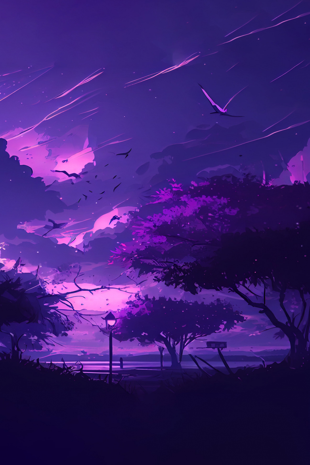 Purple Aesthetic Anime Background Wallpapers - Purple Wallpaper