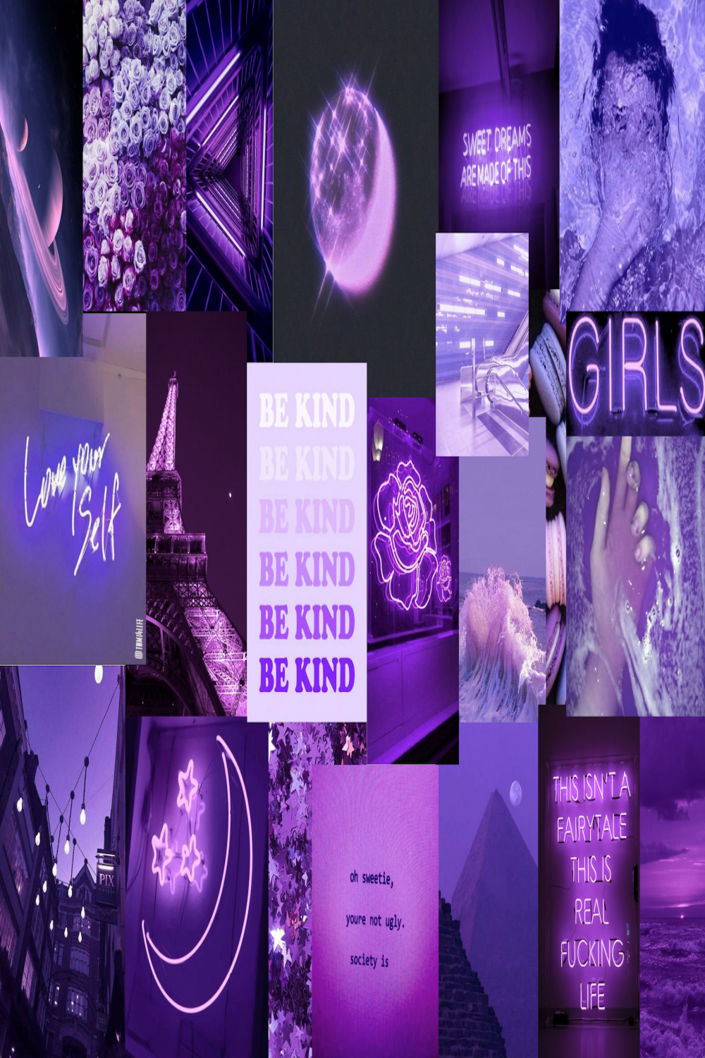 purple collage wallpaper desktop, purple aesthetic, wallpaper