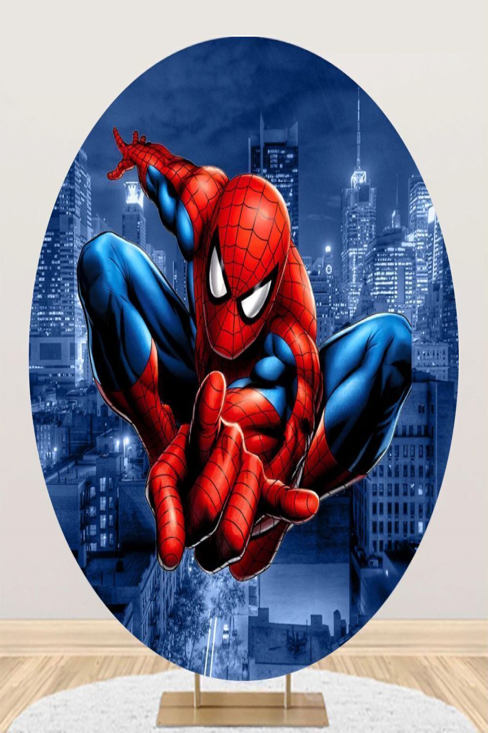 Round Superhero Spiderman Backdrop Photo Background Kids Birthday Party  Decor