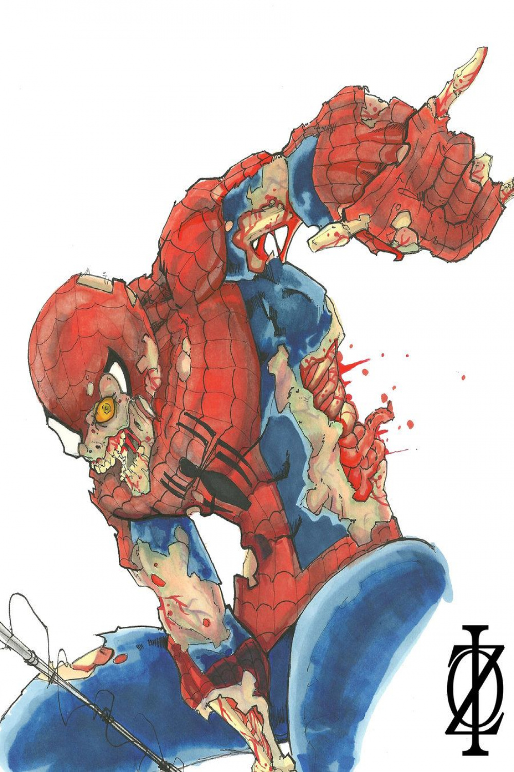 Spider-man Zombie  Marvel zombies, Spiderman, Zombie art