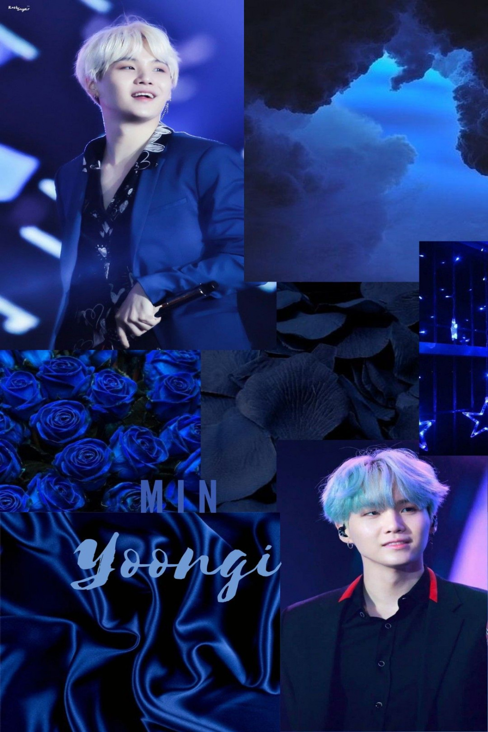 Suga dark blue aesthetic wallpaper  Dark blue wallpaper, Blue