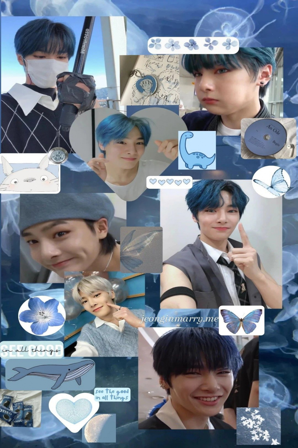 Yang Jeongin Wallpaper  Blue wallpapers, Light blue aesthetic