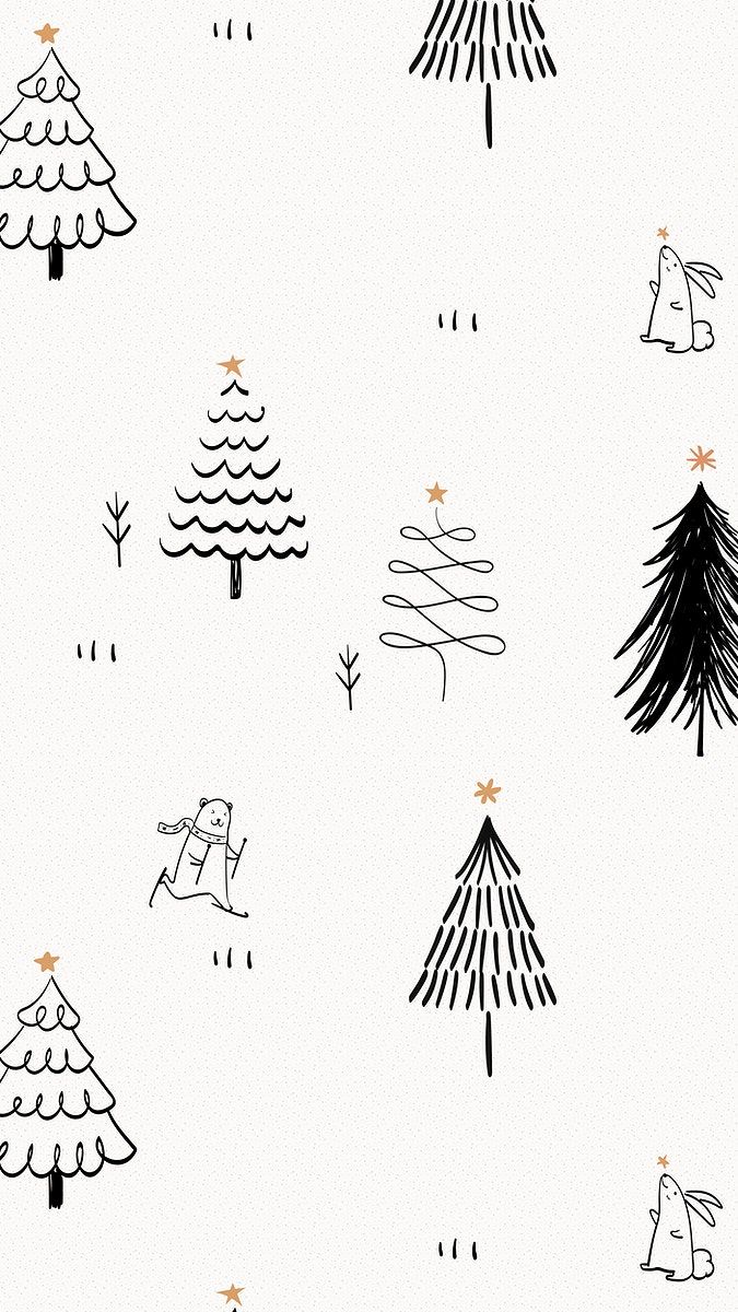 Christmas Tree Wallpaper Illustration