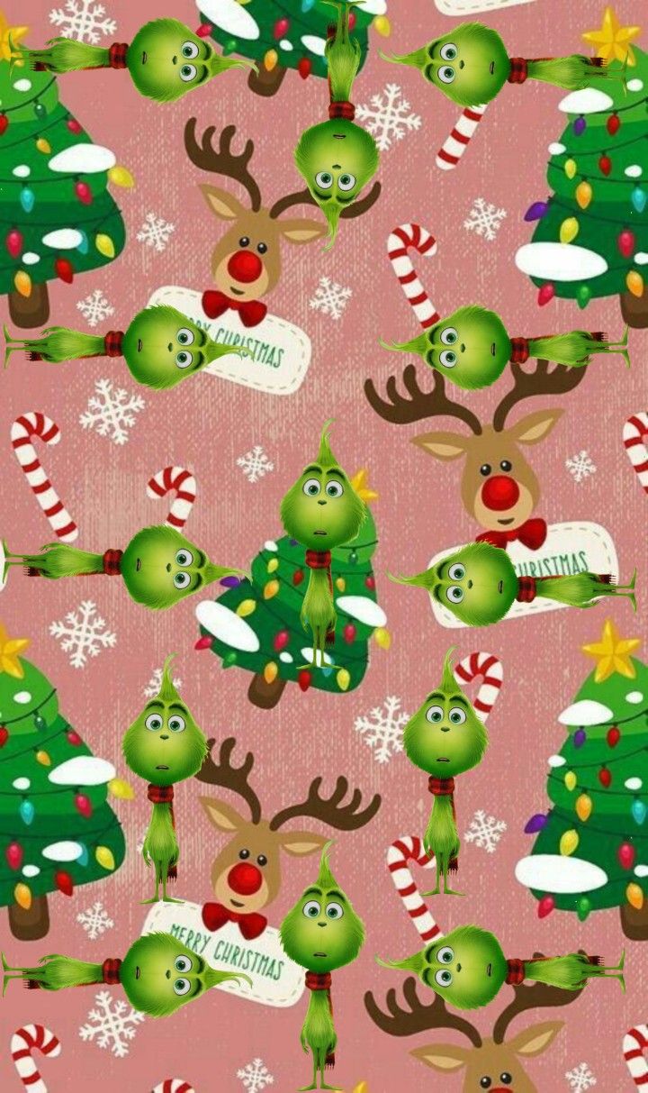 Christmas Wallpaper Grinch Pink