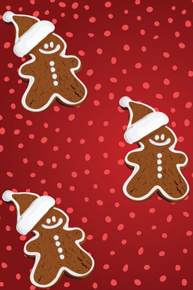 Christmas Wallpaper Red Gingerbread